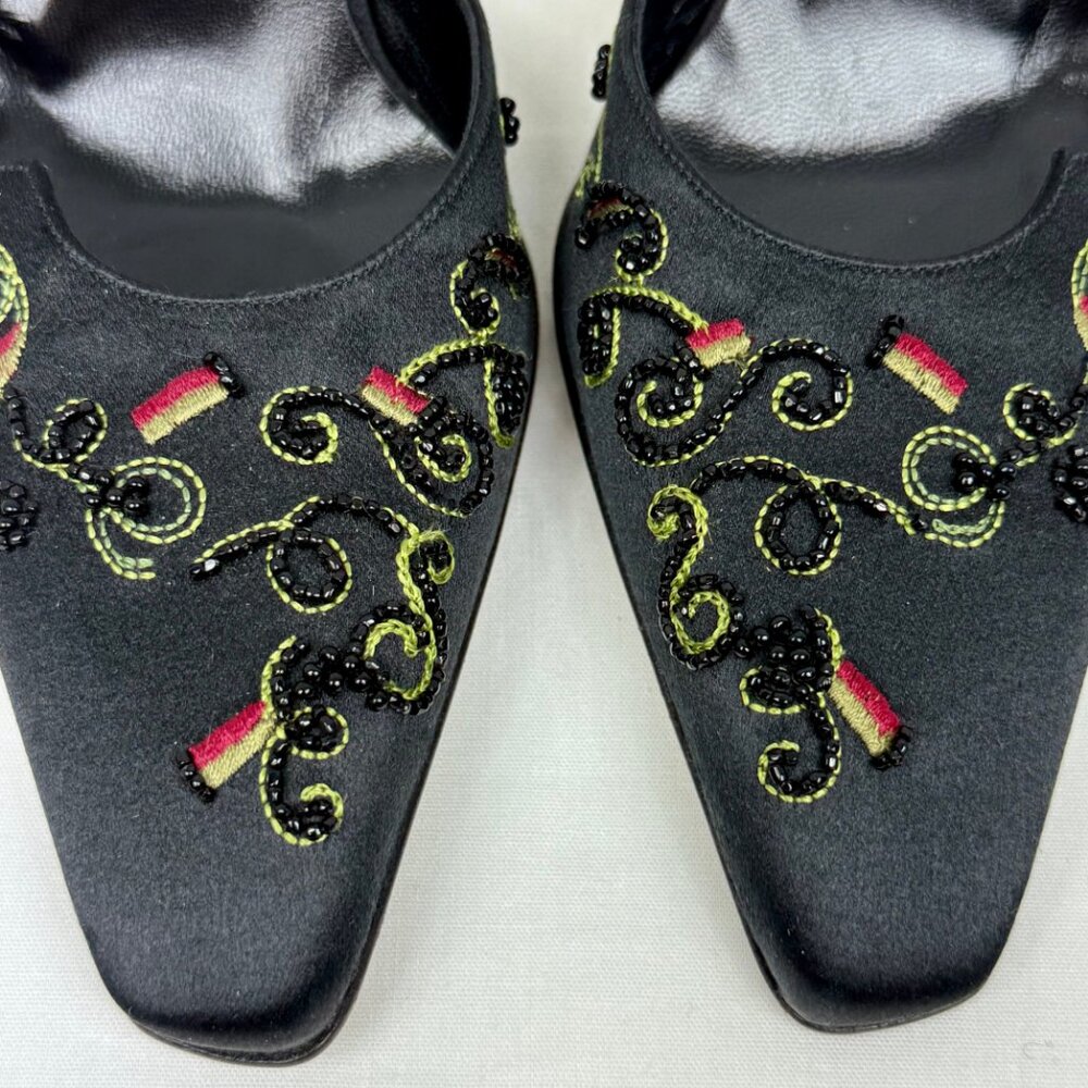 New! Stunning Jimmy Choo Ornate Embroidered and Beaded SlingBacks, US Size 7 - Picture 5 of 9